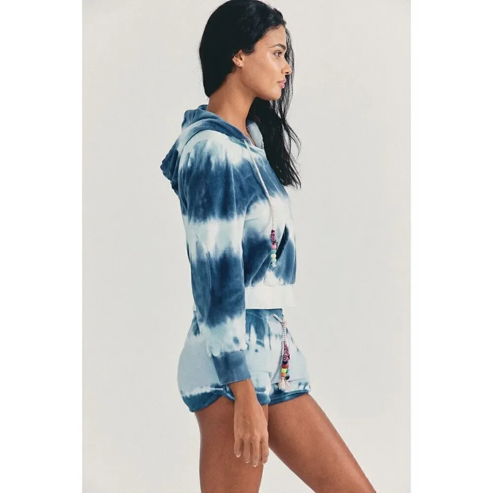 Loveshackfancy Women's Kirby Hoodie Sweater - Tie Dye in Midnight Moon